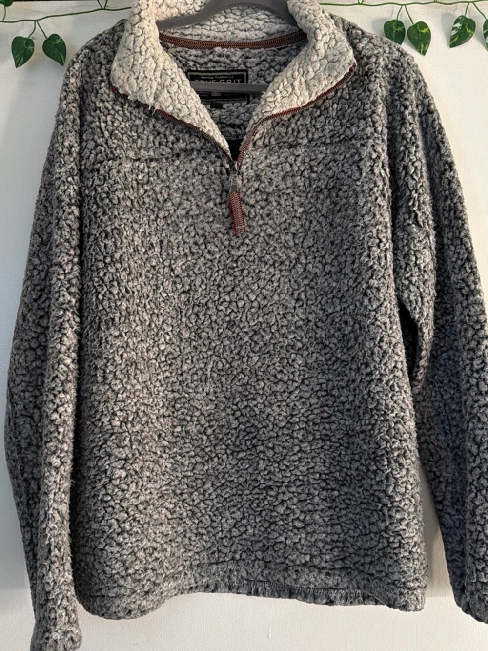 True Grit Women's Teddy Jacket in Gray with Cream Collar